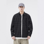 男潮牌长袖 复古格子衬衫 宽松休闲衬衣外套男潮流 上新青年美式 秋季