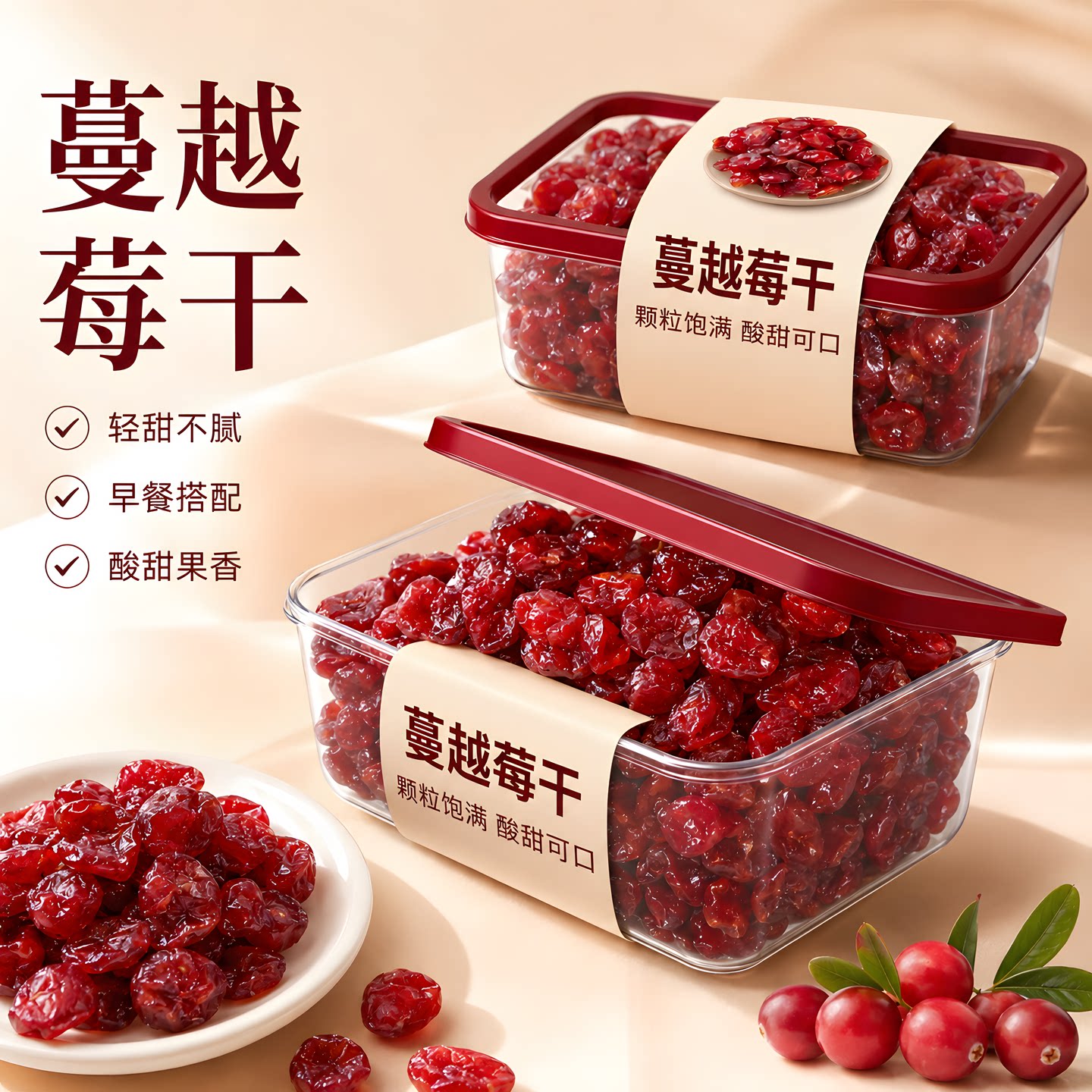 蔓越莓干无糖无添加官方旗舰店烘焙专用孕妇零食甜品雪花酥原材料