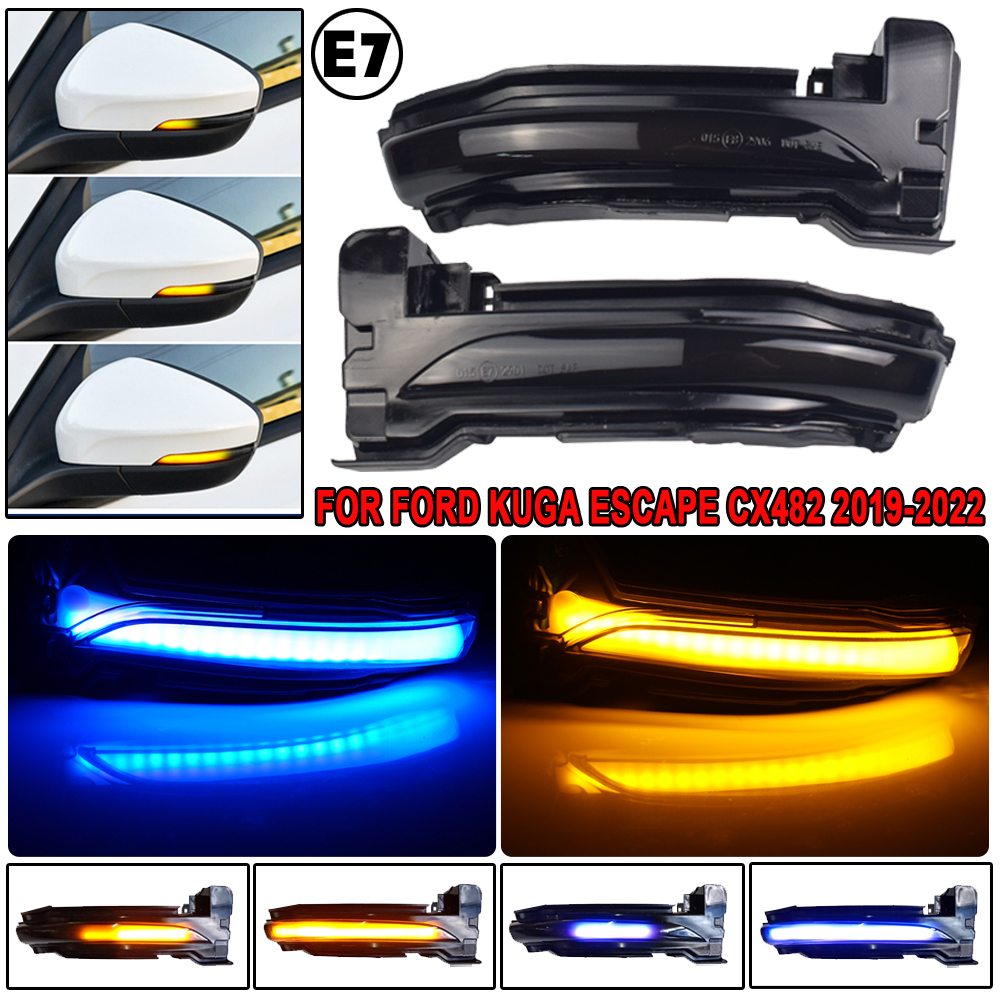 适用福特锐际2019-2022 KUGA MK3 LED改装方向灯后视镜流水转向灯