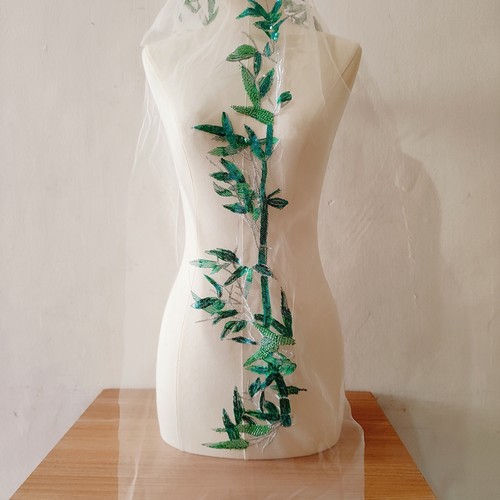 竹子珠绣花贴 新娘婚纱礼服装饰钉珠花朵辅料DIY 新品上市