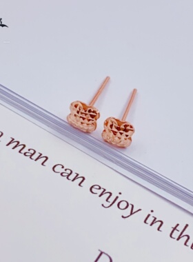 Au585简约时尚款幸运草耳钉