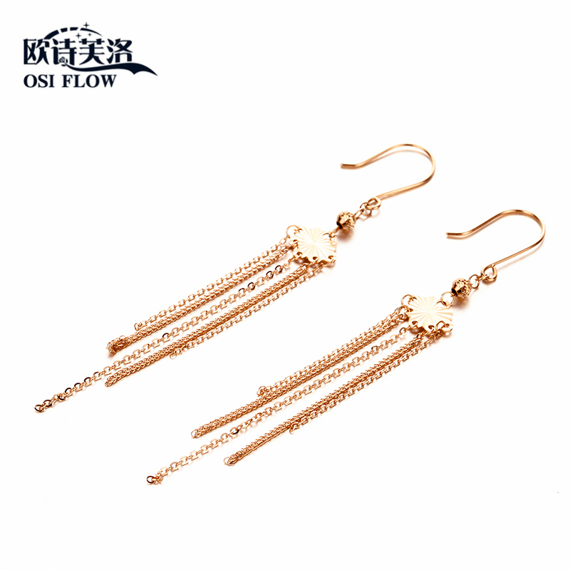 正品俄罗斯Au585紫金耳环女纯14K