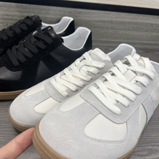 头层牛皮＋内里头层猪里皮！春季男士外贸透气小白鞋复古德训鞋潮