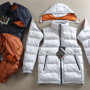 秋冬男士 一衣两穿 防水连帽可脱卸羽绒外套 90鸭绒 线下3000