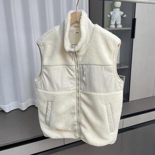 多国尾单 秋冬男女情侣休闲背心外套 轻量户外羊羔绒保暖立领马甲