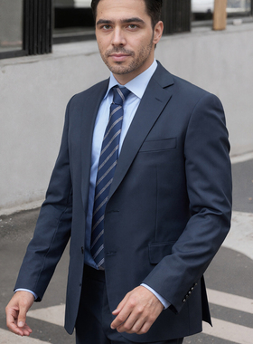 意式鼎奢！过万级！Super120支羊毛混纺！男商务休闲黑色西服西装