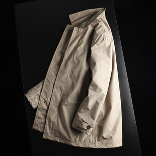 整箱品质!出口欧美!内力绗棉!秋冬男士纯色简约中长款风衣外套