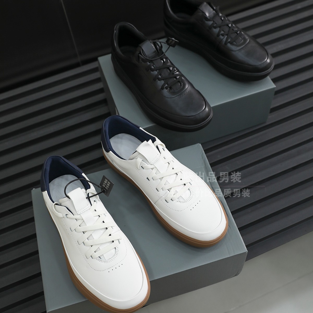 老钱风 线下3000+ 头层高级牛皮 男士复古百搭真皮运动板鞋小白鞋,流行男鞋,时尚休闲鞋,淘宝优惠券,粉丝福利购,淘宝优惠卷