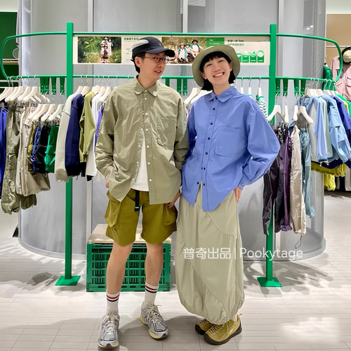 这价闭眼入！山系户外风！轻量四方格防晒防泼男女多功能长袖衬衫
