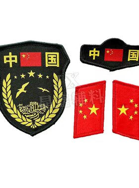 新款迷彩服学员教官领章领花魔术贴军训夏令营定做教官标志三件套