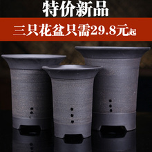 宜兴紫砂花盆兰花陶瓷室内客厅盆1