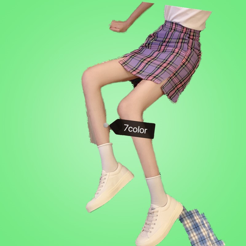 学院风高腰显瘦仙女半身裙减龄