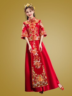 夏季秀禾服敬酒服2020嫁衣中式结婚礼服新款新娘薄款出阁服禾秀服