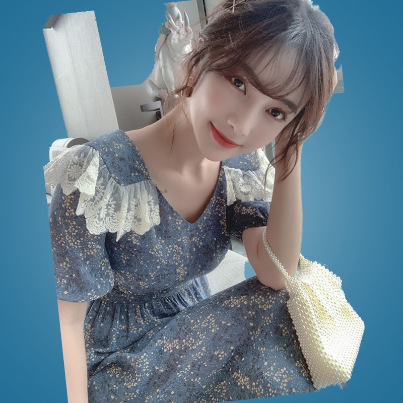 小香风碎花仙女超仙森系收腰裙子