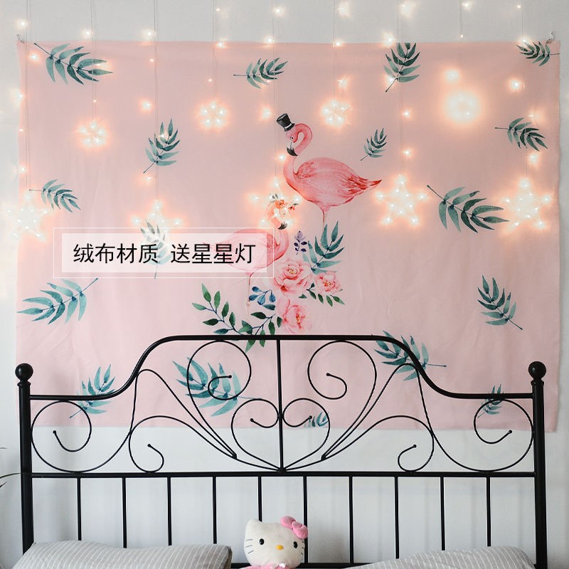 ins风卧室房间装饰品少女心主播拍照网红背景布抖音直播挂布微商