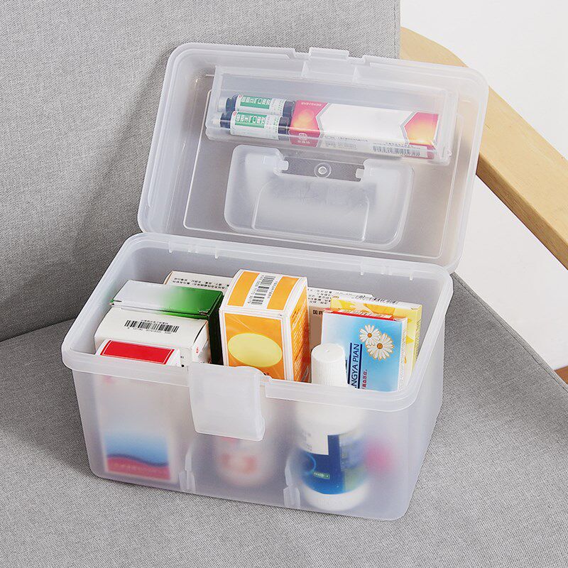 家用家庭装药箱 手提药品收纳箱备用药品收纳盒分格医玩箱