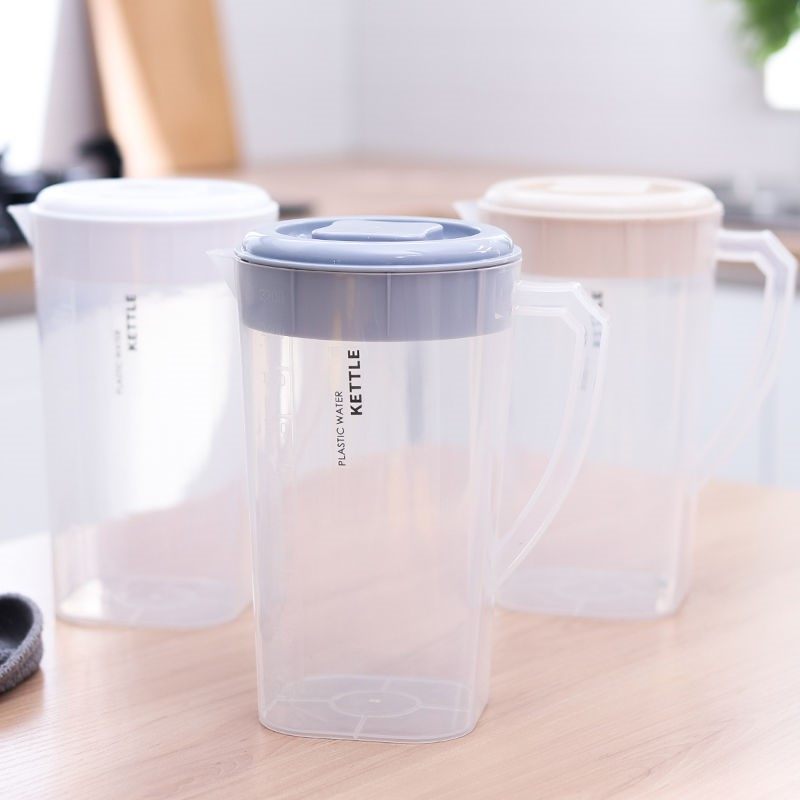 冷水壶耐高温大容量塑料凉开水壶豆浆茶壶水杯扎壶带刻度茶隔2.2L