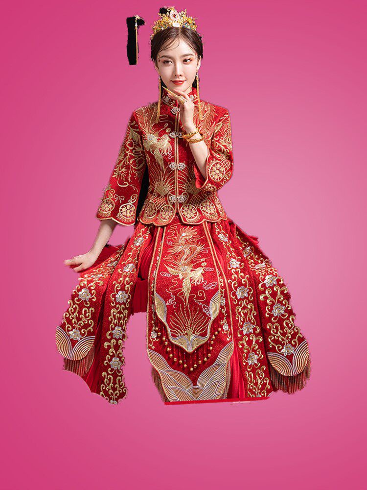 嫁衣婚纱中式小个子夏季新娘礼服