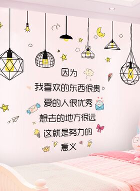 少女心房间墙壁装饰品文字贴纸