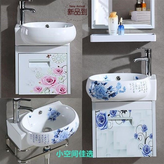 挂墙式卫浴小户型直角陶瓷洗手盆