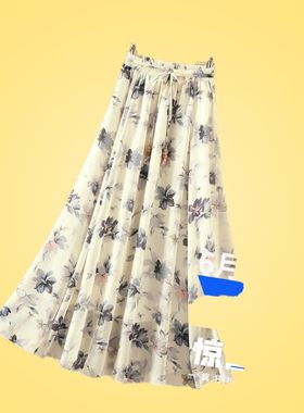 小雏菊大摆雪纺2020年夏季半身裙