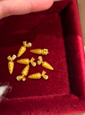 真金24K电镀强保色中古风拉丝胡萝卜项链女个性独特精致小众设计