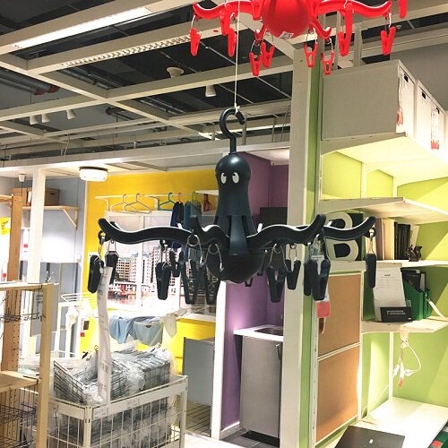 宜家阳台普利萨塑料折叠章鱼衣架