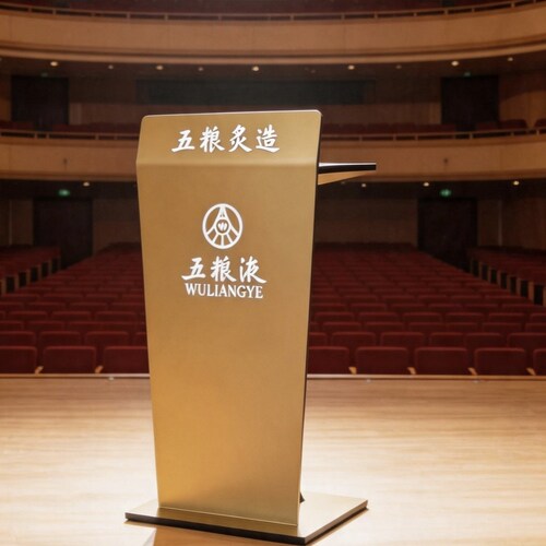 亚克力演讲台尊阁定制接待台迎宾