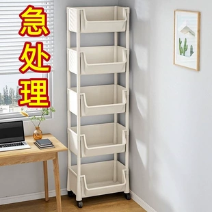 厨房置物架小推车家用零食落地多层收纳客厅收纳书架移动厨房架子