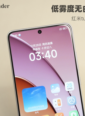 Thunder 定制【低雾度】红米Turbo4钢化膜turbo3手机膜无白边防摔note12turbo贴膜高清非全屏新款