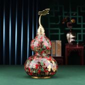 黄铜葫芦摆件家居客厅办公室开口平安铜葫芦桌面大漆工艺品礼品