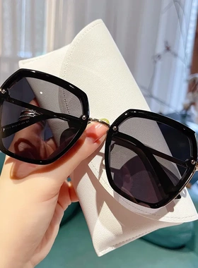 新款金属套圈抄片太阳镜女韩版潮风大脸显瘦防紫外线时尚韩国墨镜