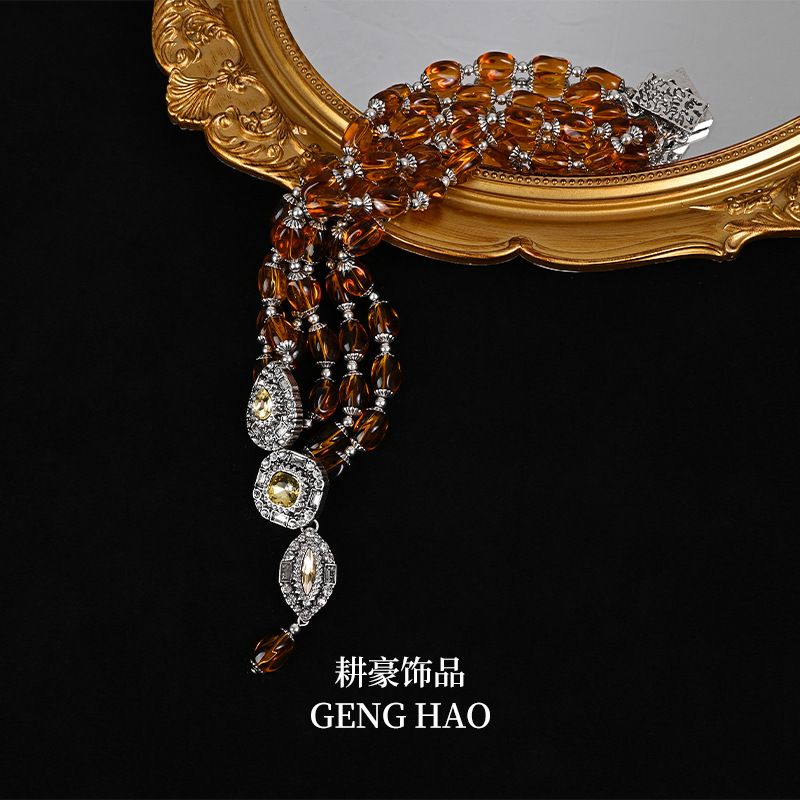 复古中古风重工琉璃串珠浮雕真空