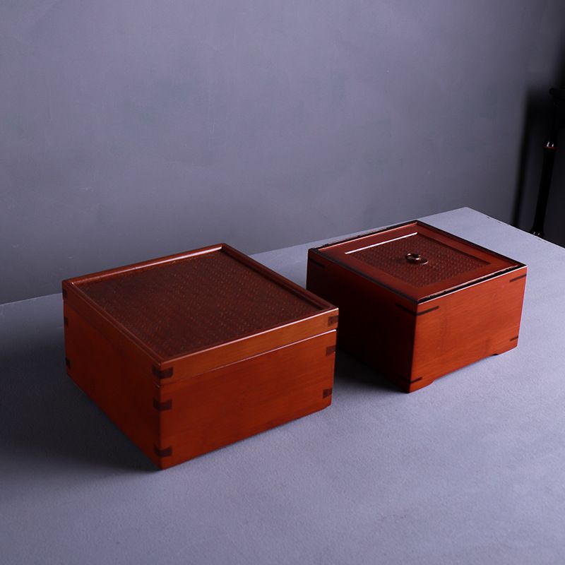 重竹湘妃绣盒文玩收纳盒茶具收纳