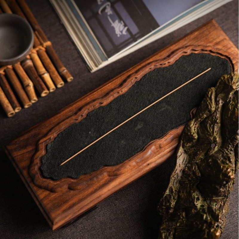 千里江山套装胡桃木紫光檀线香卧