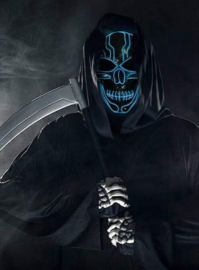 Scary Mask Halloween Light Up Mask Purge Mask with EL Wire 3