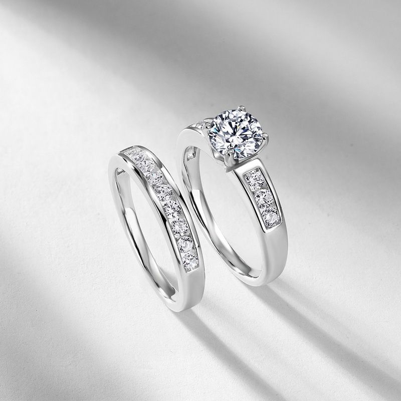 跨境新款轻奢气质莫桑钻套戒女S9