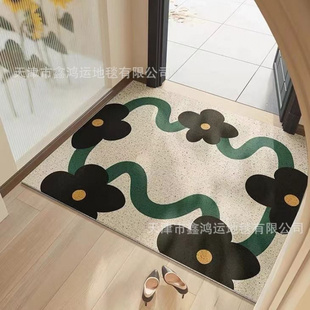 简约入户门地垫丝圈pvc进门门口门垫可裁剪脚垫玄关家用防滑地毯