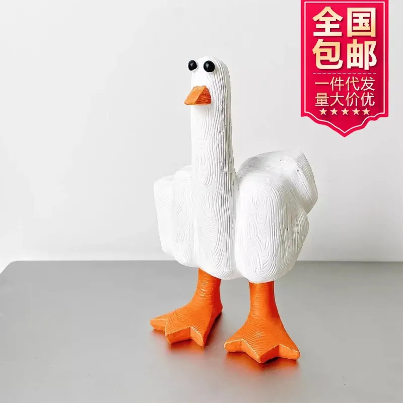 ldquo鸭鸭我长了个中指rdquo竖中指鸭创意树脂桌面摆件搞怪礼物