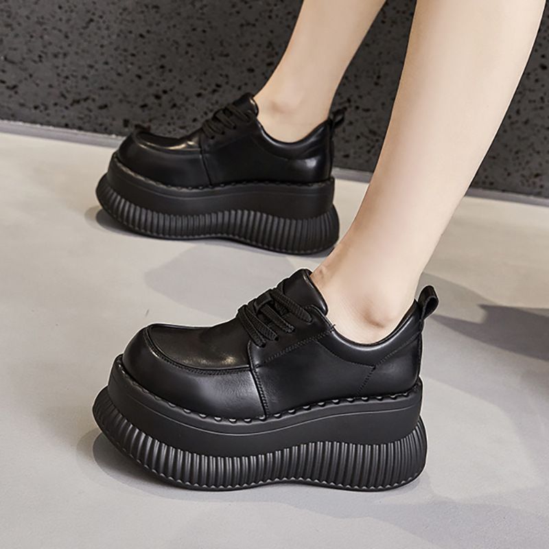 厚底乐福鞋女2025春季新款松糕底