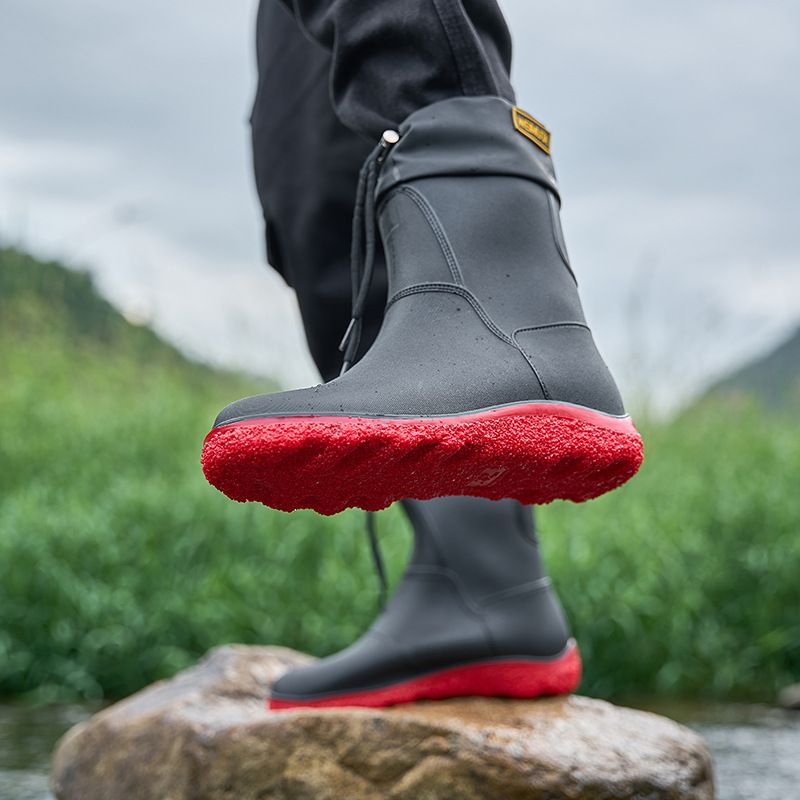 2025中筒男士束口雨鞋防水休闲雨