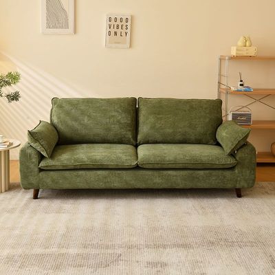 北欧简约布艺沙发小户型复古灯芯