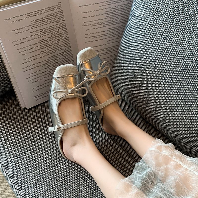 法式蝴蝶结半拖鞋平底包头凉拖鞋