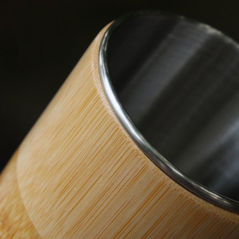 304不锈钢双层真空汽车杯200ML竹