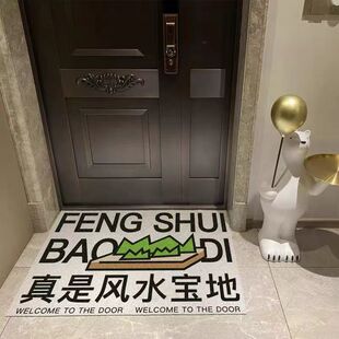 风水宝地入户门地垫家用进门门口pvc地垫现代防滑丝圈地垫可裁剪