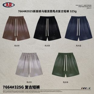 情侣潮牌 325G喷马骝彩色泼墨甩点复古宽松套装 ARTIE男装 2025夏季