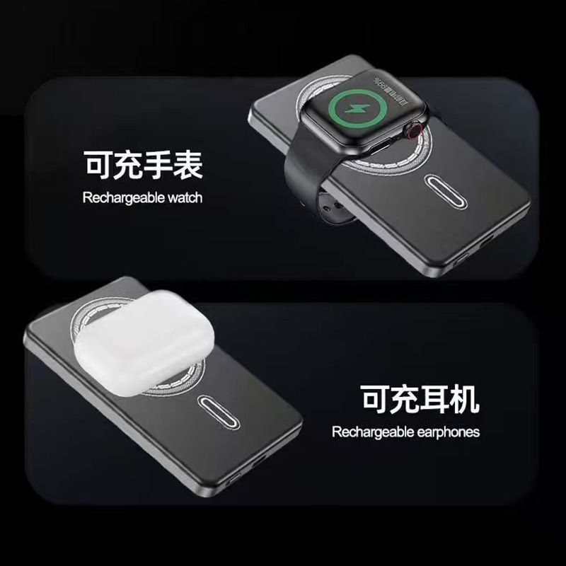 跨境超薄三合一无线充电宝10000m