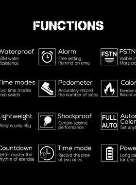 Men Digital Watch Men's Sports Watches Dual Time Pedometer