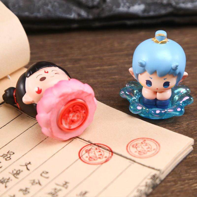 创意设计摆件哪吒敖丙印章树脂摆