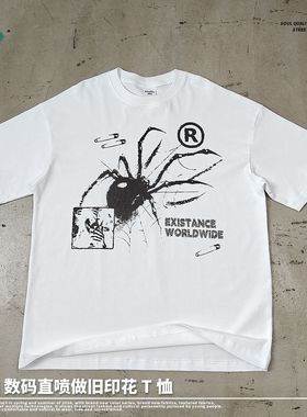 ARTIE男装|2024新品oversize宽松印花短袖t恤男美式潮牌圆领短袖T